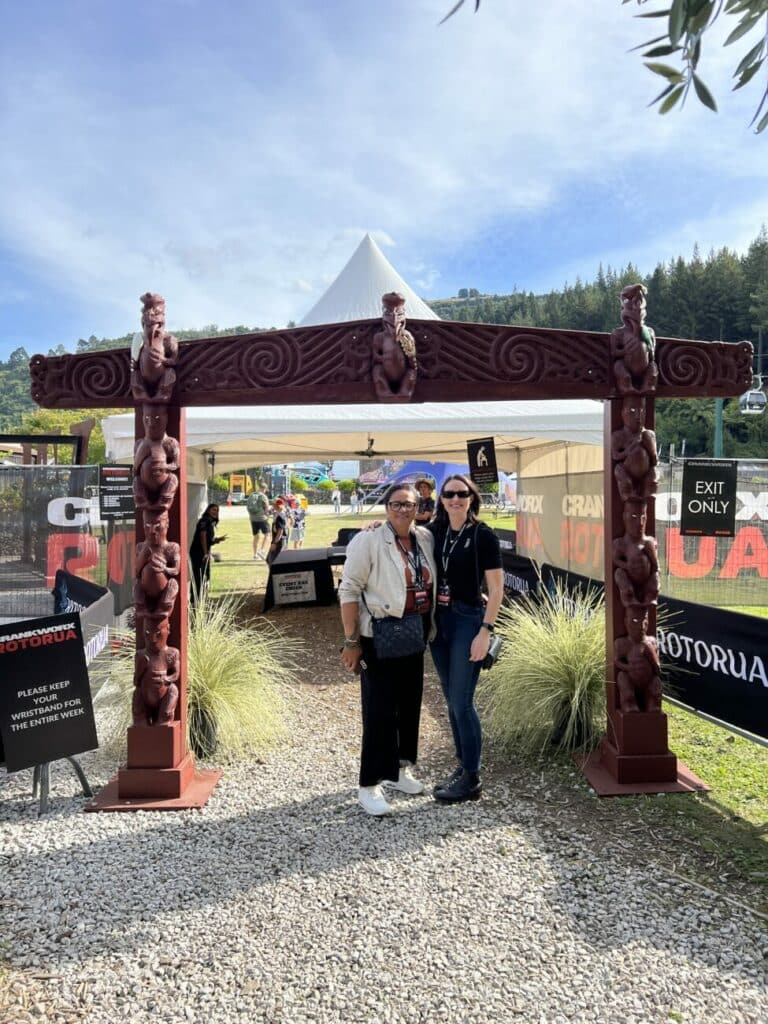 Whakaihuwaka carved for Crankworx