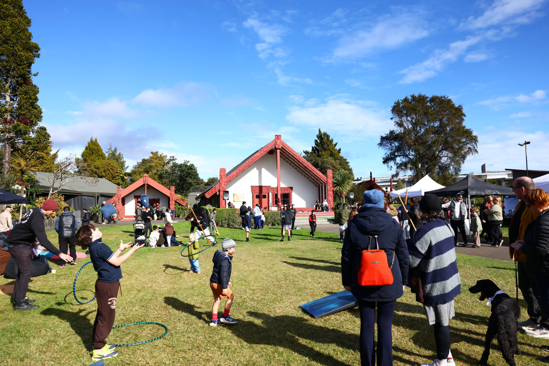 Manuhiri gathered at the Whānau Day at Te Puia