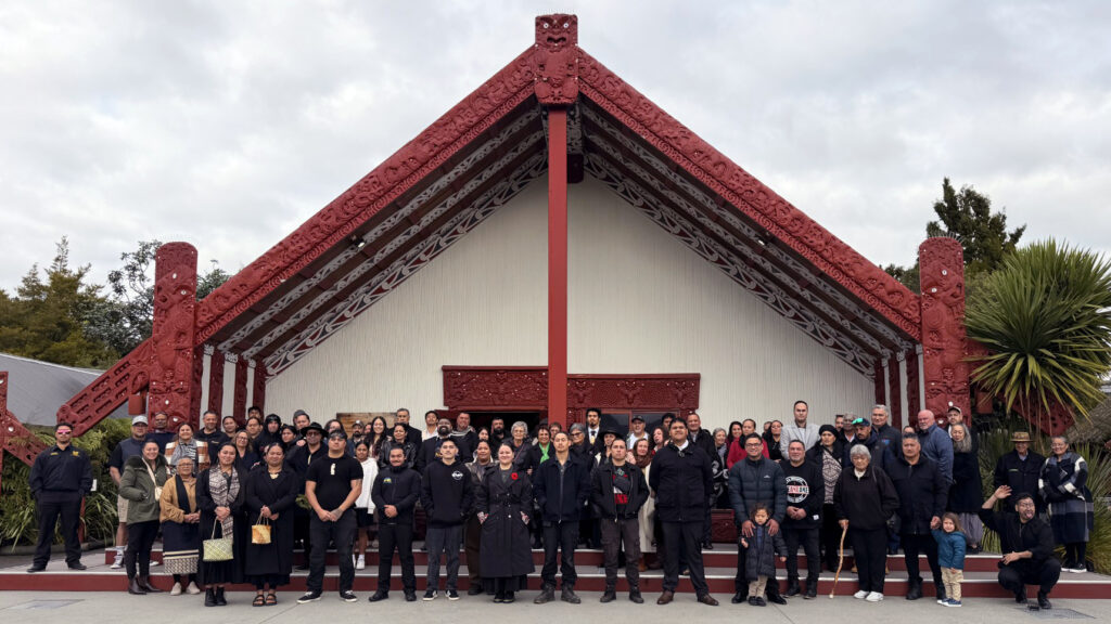 NZMACI student intake are welcomed during a pōhiri at Rotowhio Marae